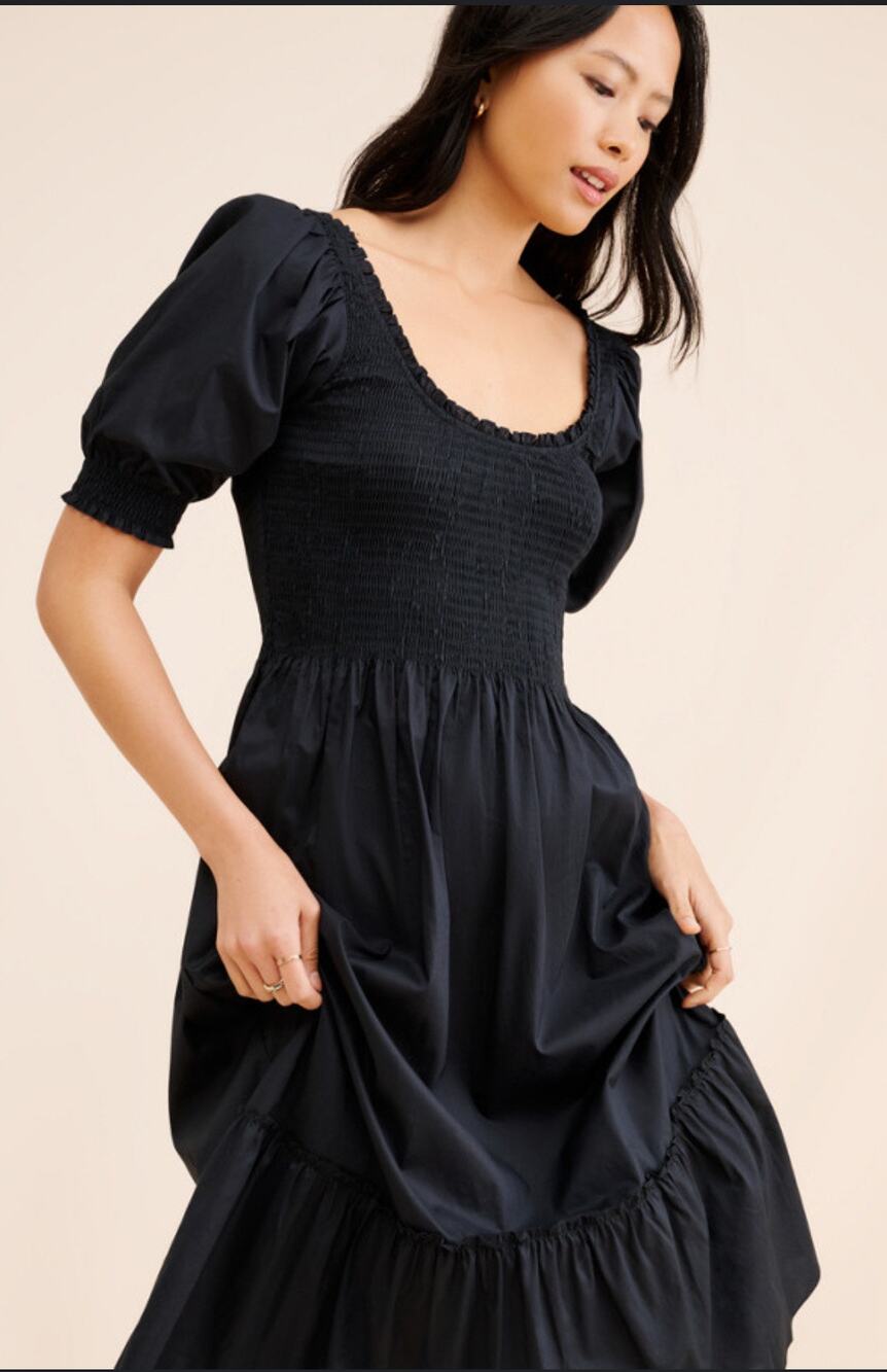 NWT Hill House Louisa Nap Dress Size Small Size Black Milkmaid